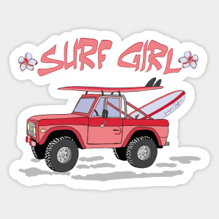 surf girl, chasing waves Sticker